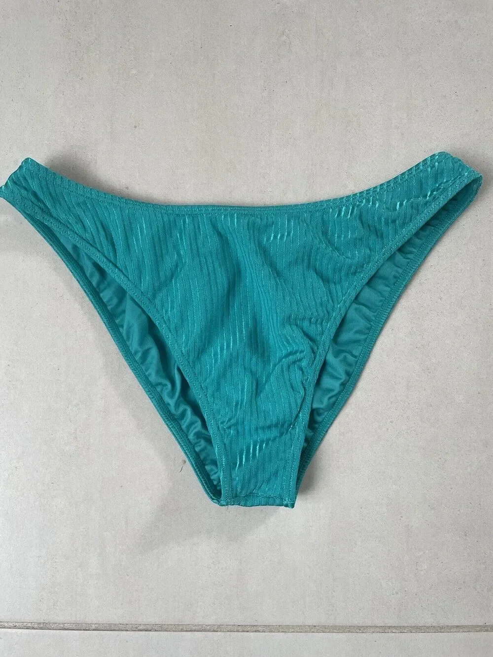 Kenny Flowers Swim Sporty Bikini Bottom Ribbed Teal Swimwear